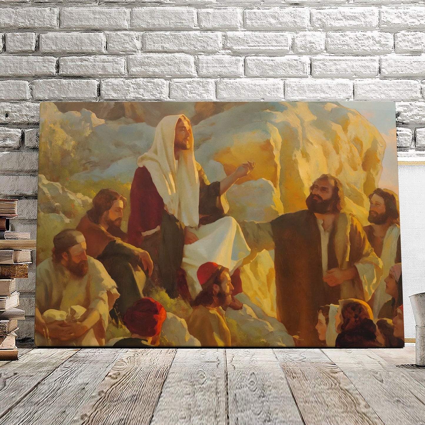 Matthew 5:2 Kjv - And He Opened His Mouth Taught Them - Jesus Canvas Poster - Christian Canvas Prints - Faith Canvas - Ciaocustom