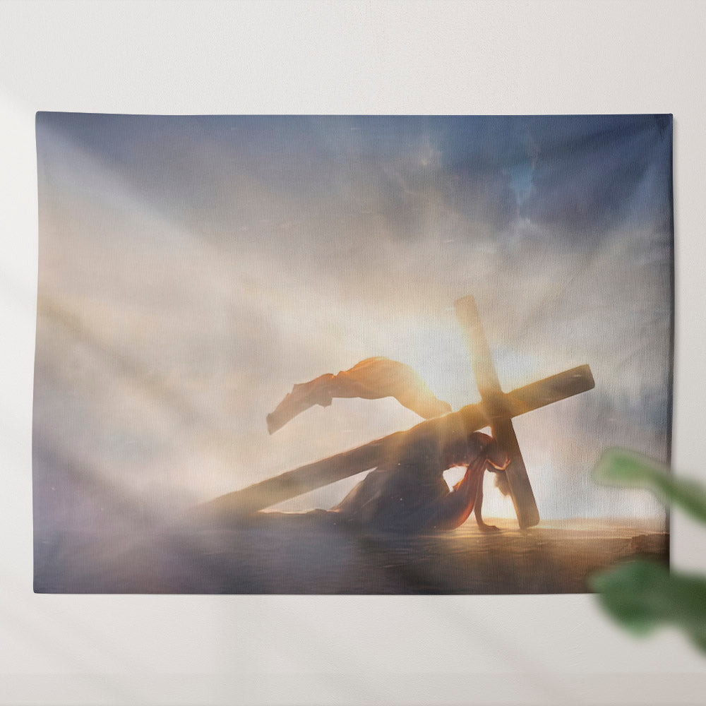 Christian Cross Tapestry - Christian Tapestry - Jesus Wall Tapestry - Religious Tapestry Wall Hangings - Bible Verse Tapestry - Ciaocustom