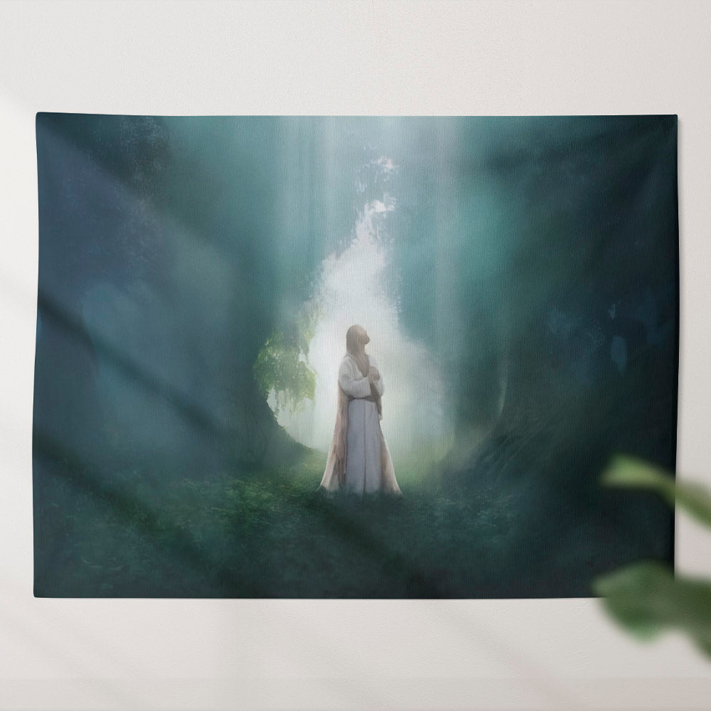 No Greater Love Tapestry - Christian Tapestry - Jesus Wall Tapestry - Religious Tapestry Wall Hangings - Bible Verse Tapestry - Ciaocustom