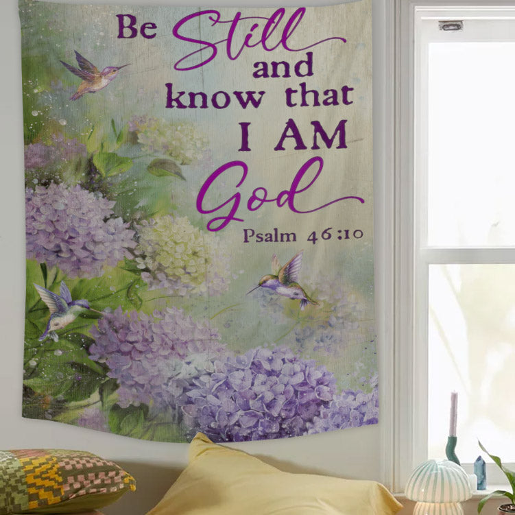 Be Still And Know That I Am God - Christian Wall Tapestry - Religious Tapestry Wall Hangings - Bible Verse Wall Tapestry - Religious Tapestry - Ciaocustom