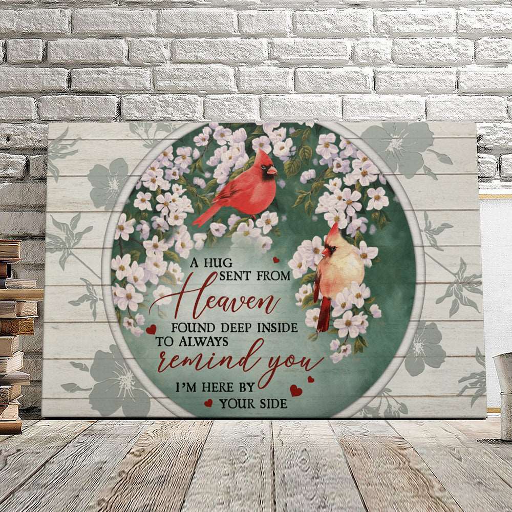 A Hug Sent From Heaven - Cardinal Bird - Christian Canvas Prints - Faith Canvas - Bible Verse Canvas - Ciaocustom