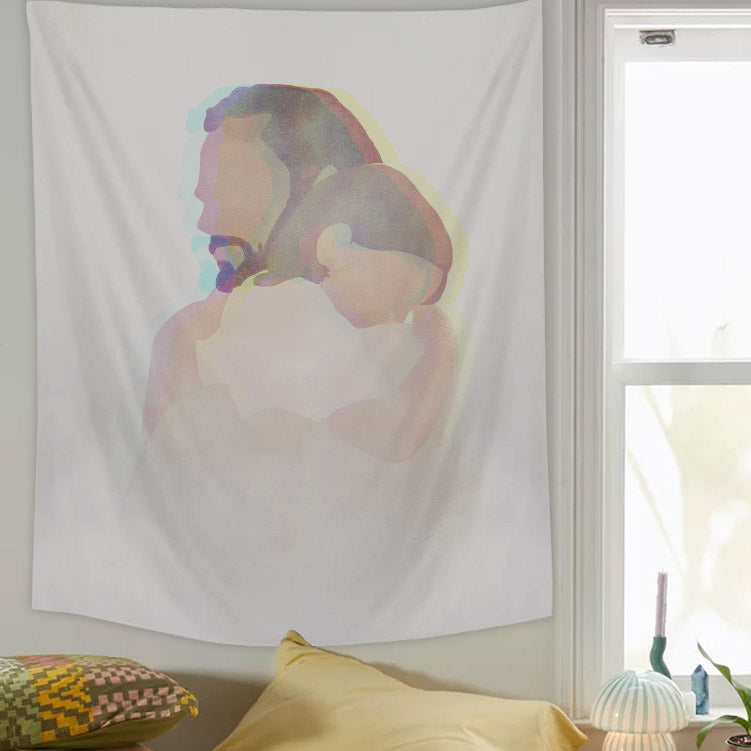 Jesus Holding Children - Christ's Embrace Tapestry - Jesus Pictures - Jesus Wall Art - Christian Tapestry Wall Hanging - Faith Tapestry - Ciaocustom