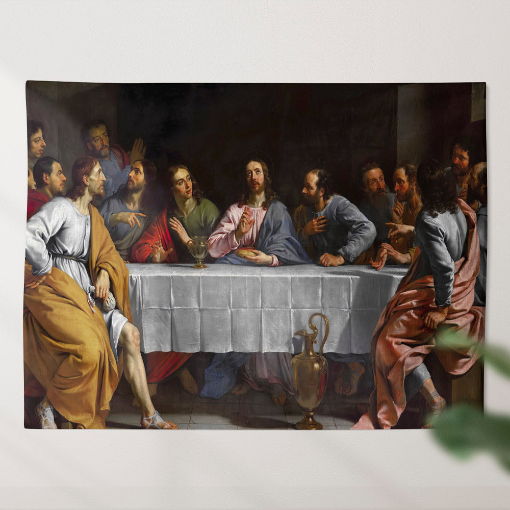 The Last Supper Painting - Christian Wall Tapestry - Bible Tapestry - Religious Tapestry Wall Hangings - Bible Verse Wall Tapestry - Religious Tapestry - Ciaocustom
