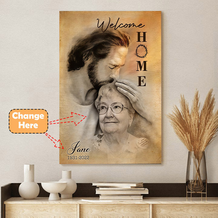 Personalized Memorial Canvas For Mom - Safe In The Arms Of Jesus - Ciaocustom