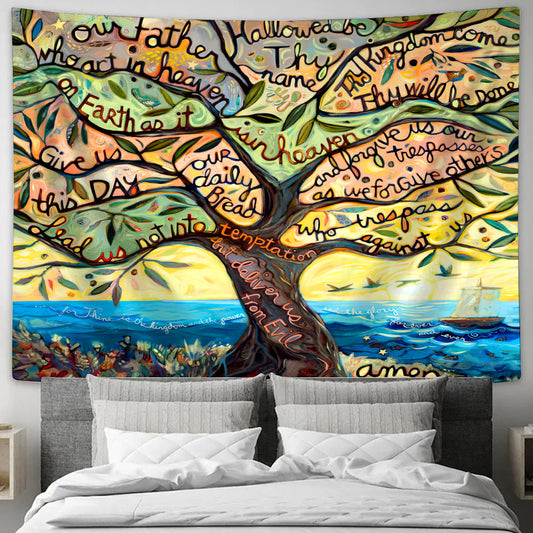 Our Father Wall Tapestry - Christian Tapestry Wall Hanging - Ciaocustom