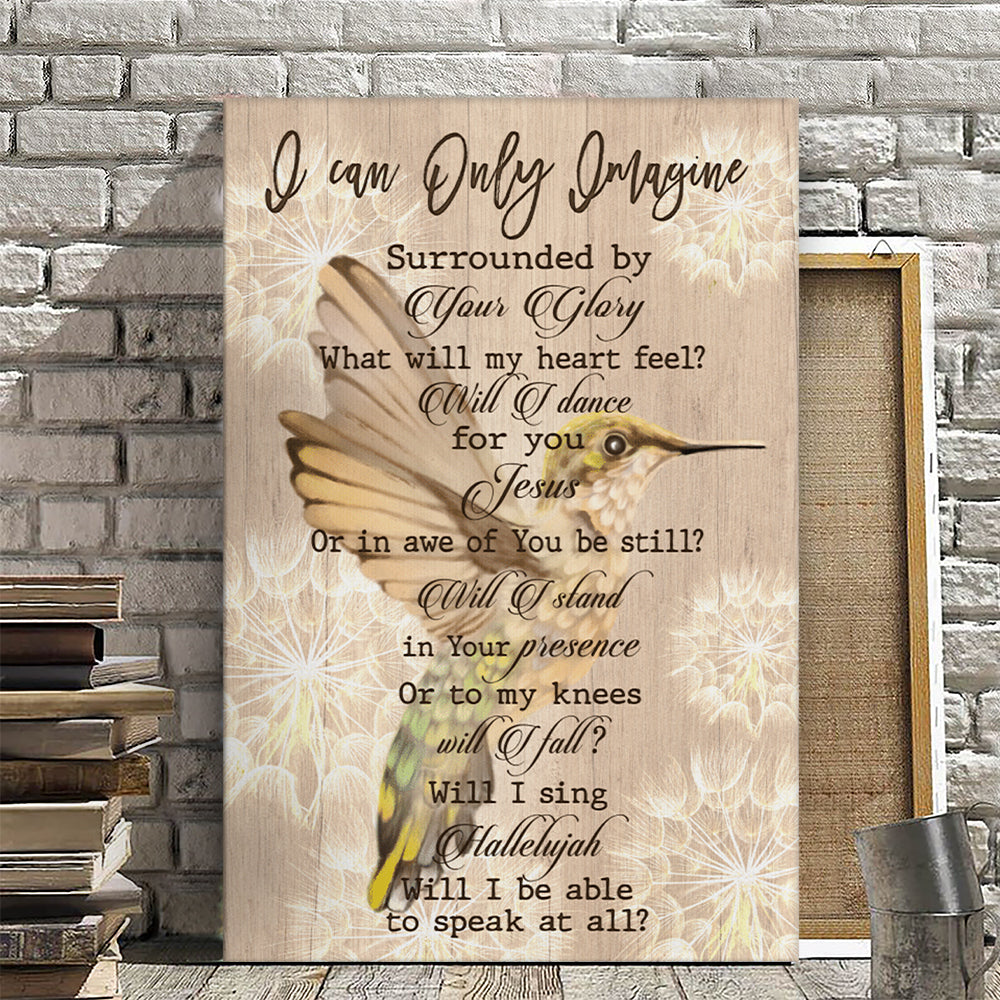 Hummingbird Painting - I Can Only Imagine - Christian Canvas Prints - Faith Canvas - Bible Verse Canvas - Ciaocustom