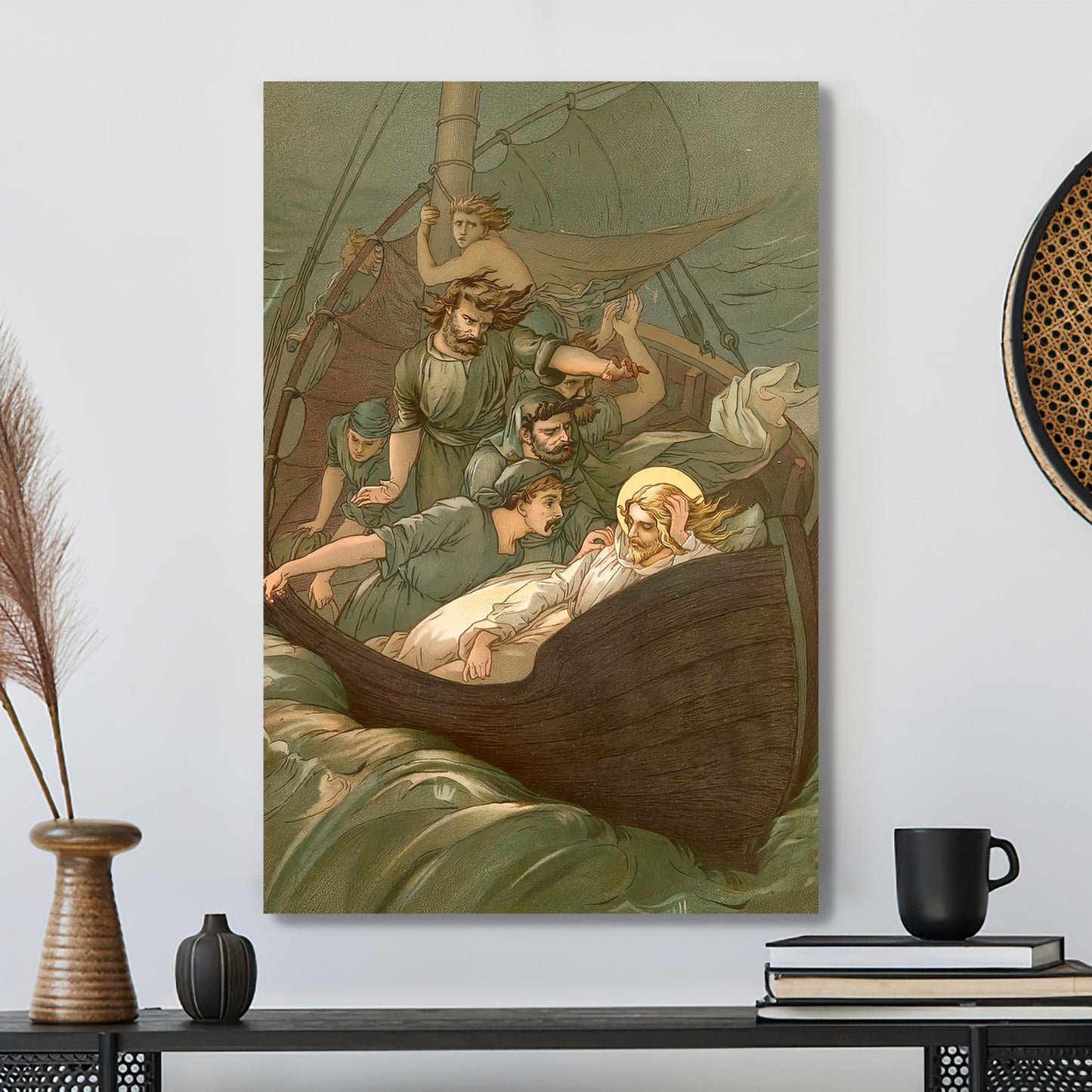 Jesus Sleeping During The Storm Painting - Christian Wall Art - Christ Pictures - Christian Canvas Prints - Religious Wall Art Canvas - Ciaocustom