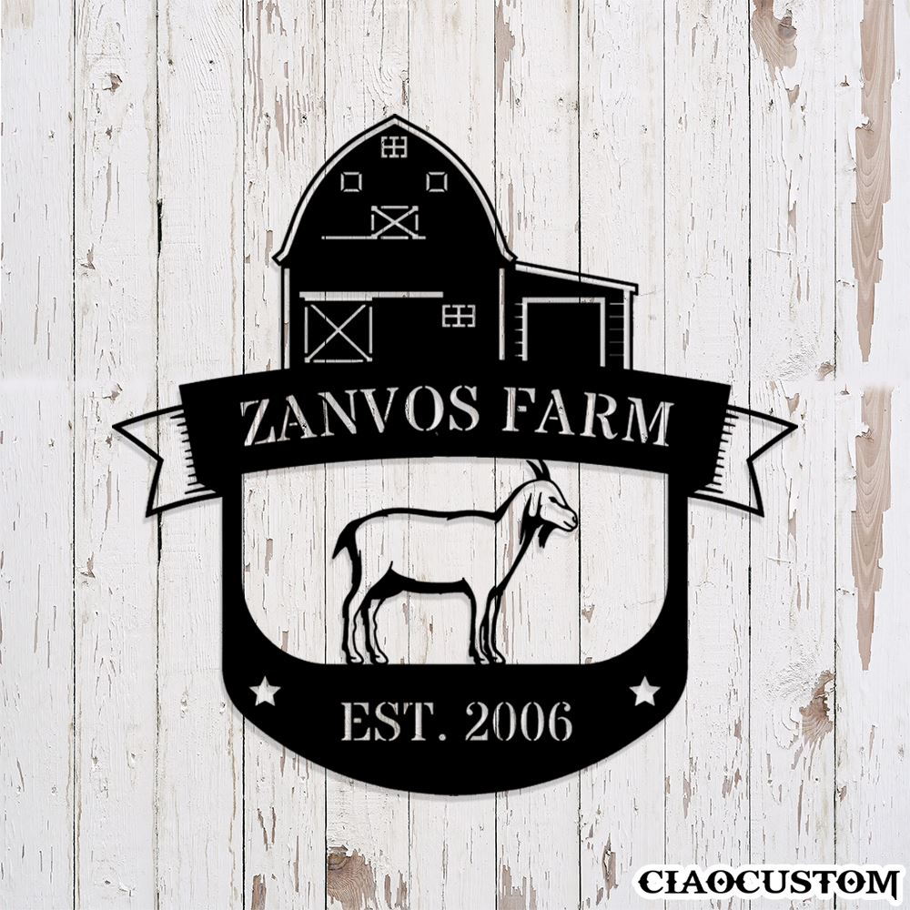 Goat Metal Sign - Custom Metal Farm Signs - Laser Cut Farm Signs - Gif ...