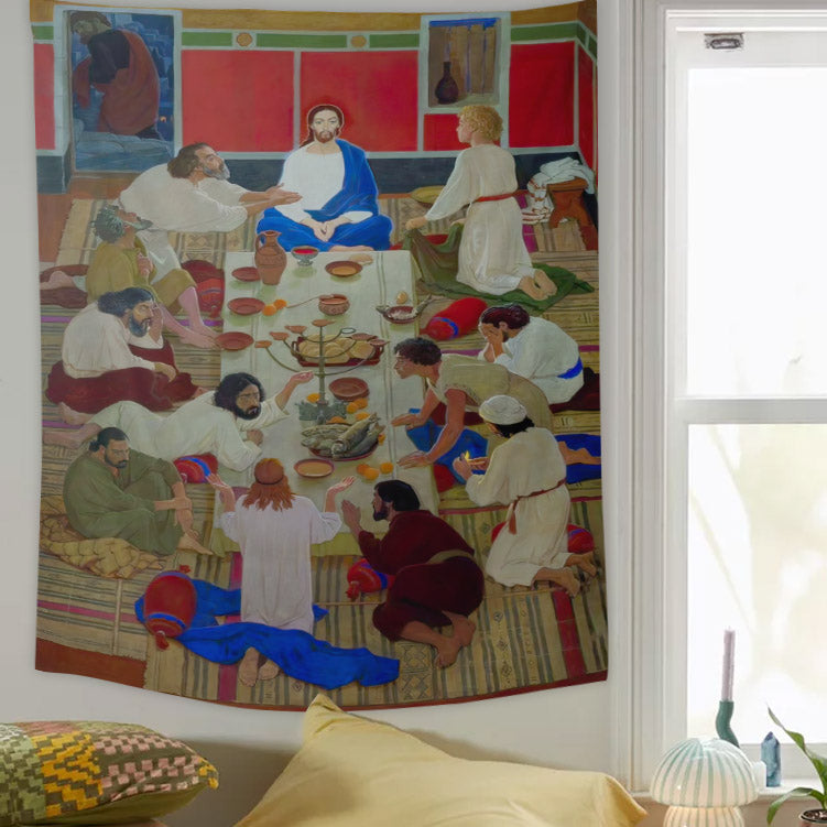 Dmitry Zhilinsky Last Supper Wall Art - Christian Wall Tapestry - Bible Tapestry - Religious Tapestry Wall Hangings - Bible Verse Wall Tapestry - Religious Tapestry - Ciaocustom