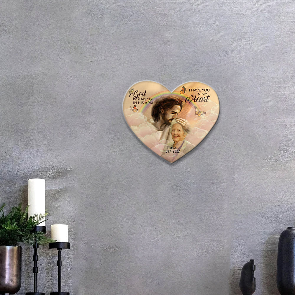 Custom Memorial Metal Signs - Personalized Memorial Sign - Memorial Wall Plaques - In Hand Of Jesus Metal Cut Sign - Memorial Gift Ideas - Ciaocustom