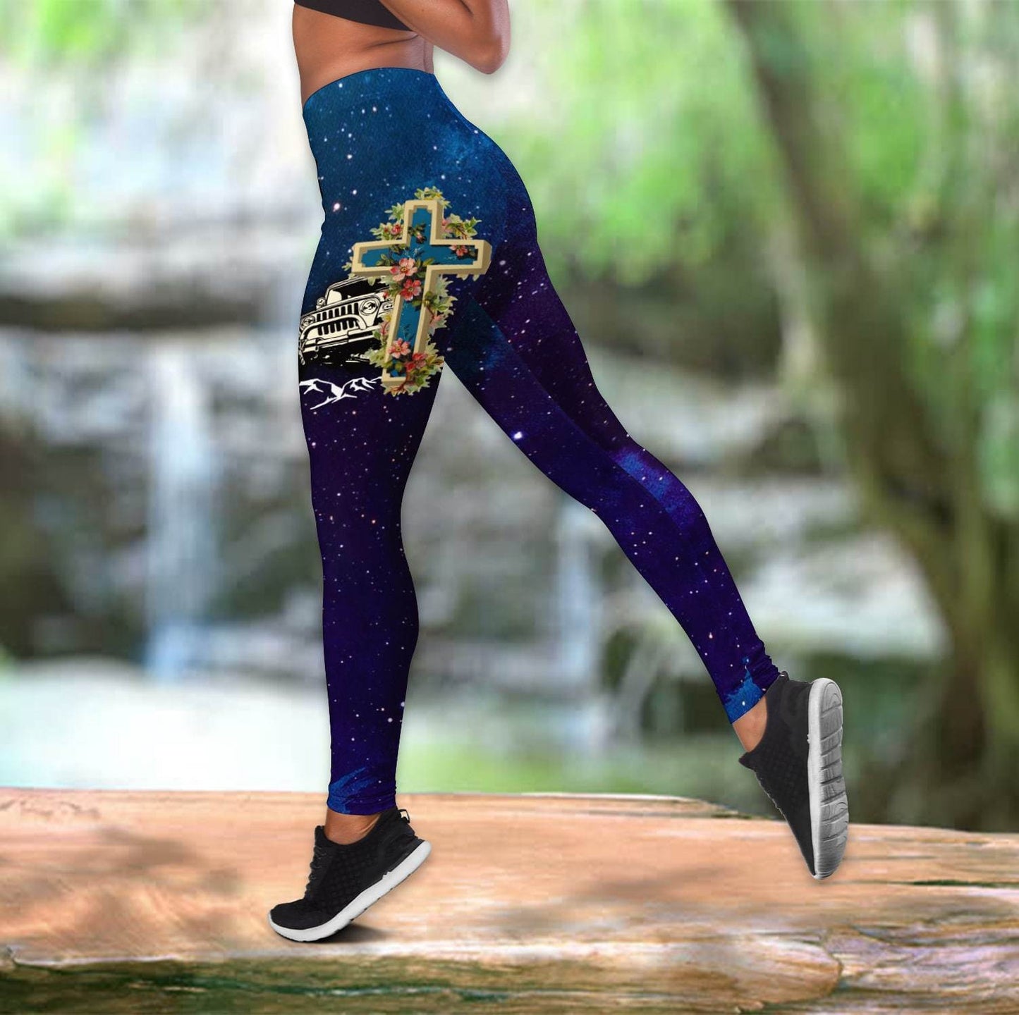 This Girl Runs On Jesus And Jeep Jesus Tank Top Legging - Christian Tank Top And Legging Sets For Women