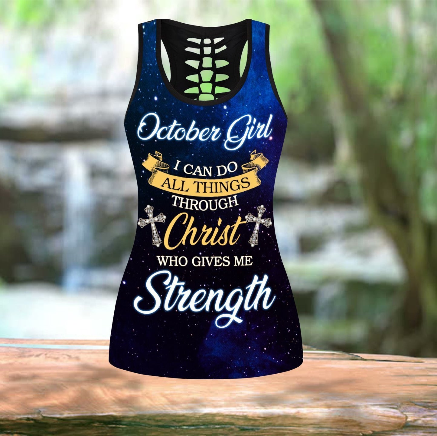 October Girl Jesus Tank Top Legging - Christian Tank Top And Legging Sets For Women