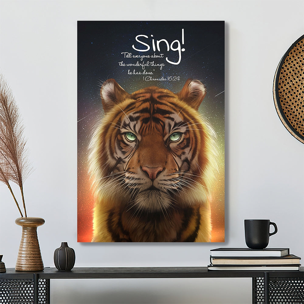Sing - Tell Everyone About The Wonderful Things He Has Done 4 - Jesus Canvas - Bible Verse Canvas Wall Art - Scripture Canvas - Ciaocustom