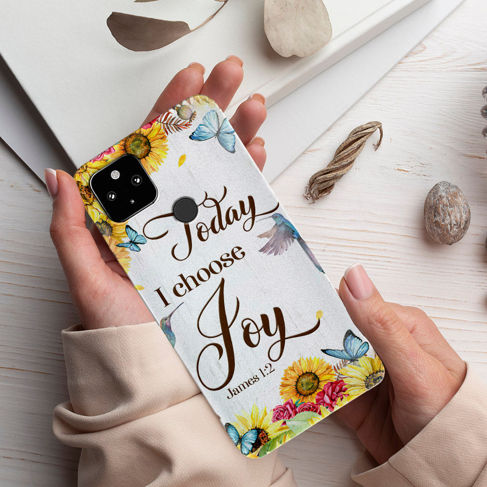 Today I Choose Joy - Sunflower - Christian Phone Case - Religious Phone Case - Bible Verse Phone Case - Ciaocustom