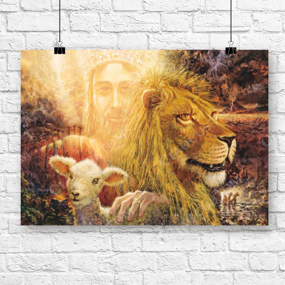 Lamb Of God Lion Of Judah - Jesus Pictures - Jesus Wall Art - Christian Canvas Prints - Faith Canvas - Gift For Christian - Ciaocustom