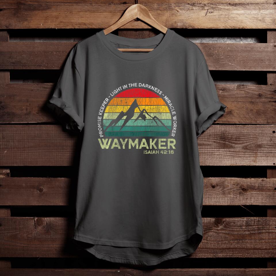 Christian Tees - Gift For Christian - Vintage Waymaker Promise Keeper Miracle Worker Christian T-Shirt