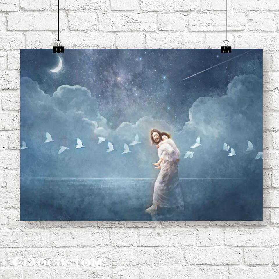 With All Thy Heart - Jesus Canvas Painting - Jesus Canvas Art - Jesus Poster - Jesus Canvas - Christian Gift - Ciaocustom