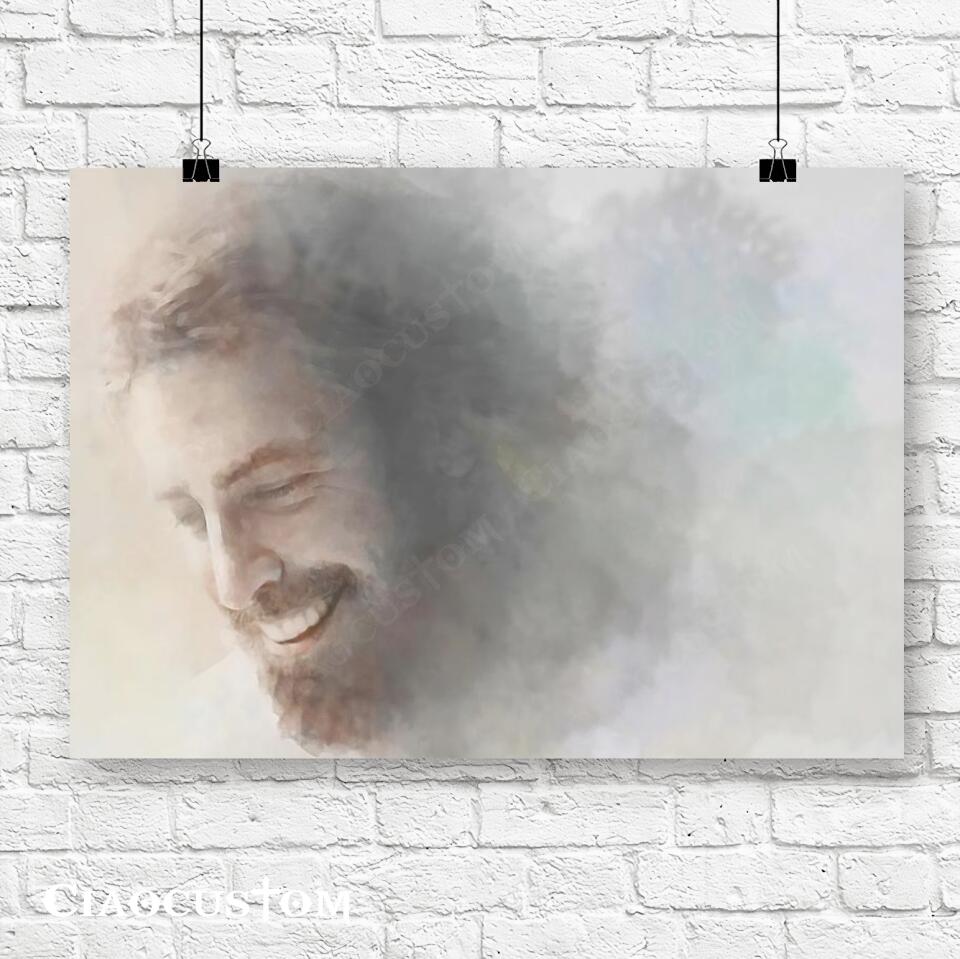 God Laughs - Jesus Wall Pictures - Jesus Canvas Painting - Jesus Canvas Art - Jesus Poster - Jesus Canvas - Christian Gift - Ciaocustom