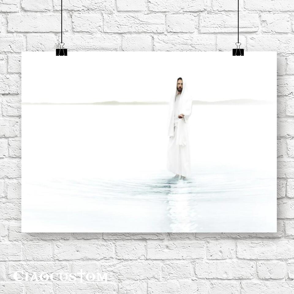 Jesus Walks On Water Canvas Poster - Jesus Canvas Painting - Jesus Canvas Art - Jesus Poster - Jesus Canvas - Christian Gift - Ciaocustom