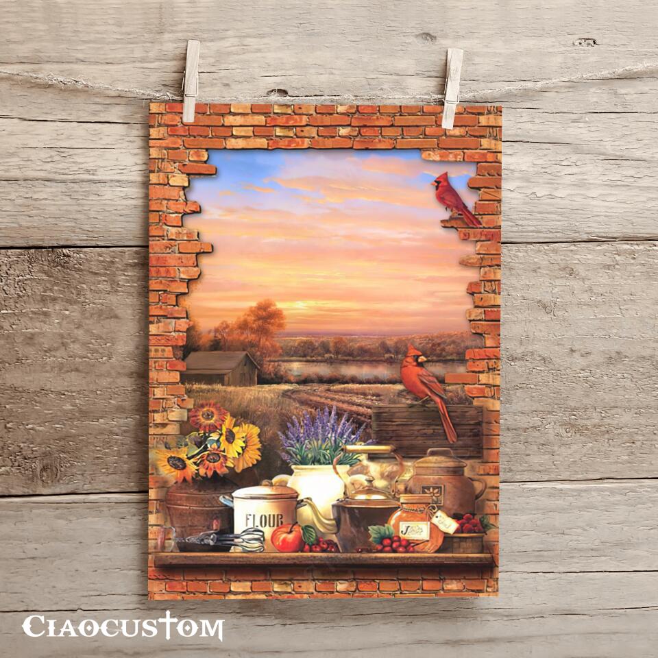 Cardinal Bird 6 - Garden - God Canvas - Christian Gift - Christian Canvas Wall Art - Ciaocustom