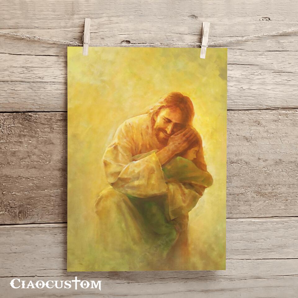 Jesus Hugging Child Canvas - Jesus Pictures - Jesus Canvas Poster - Jesus Wall Art - Christian Canvas Prints - Gift For Christian - Ciaocustom