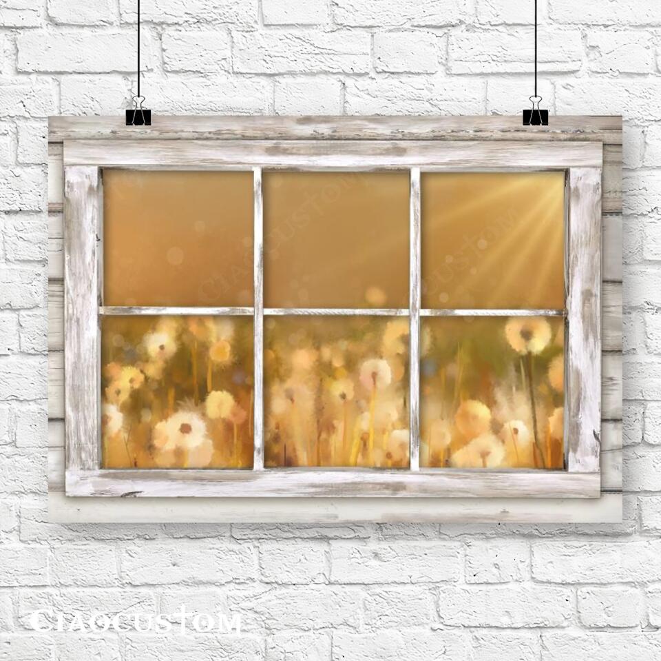 Dandelion Flowers And Windows - Jesus Poster - Jesus Canvas - Christian Canvas Wall Art - Christian Gift - Ciaocustom
