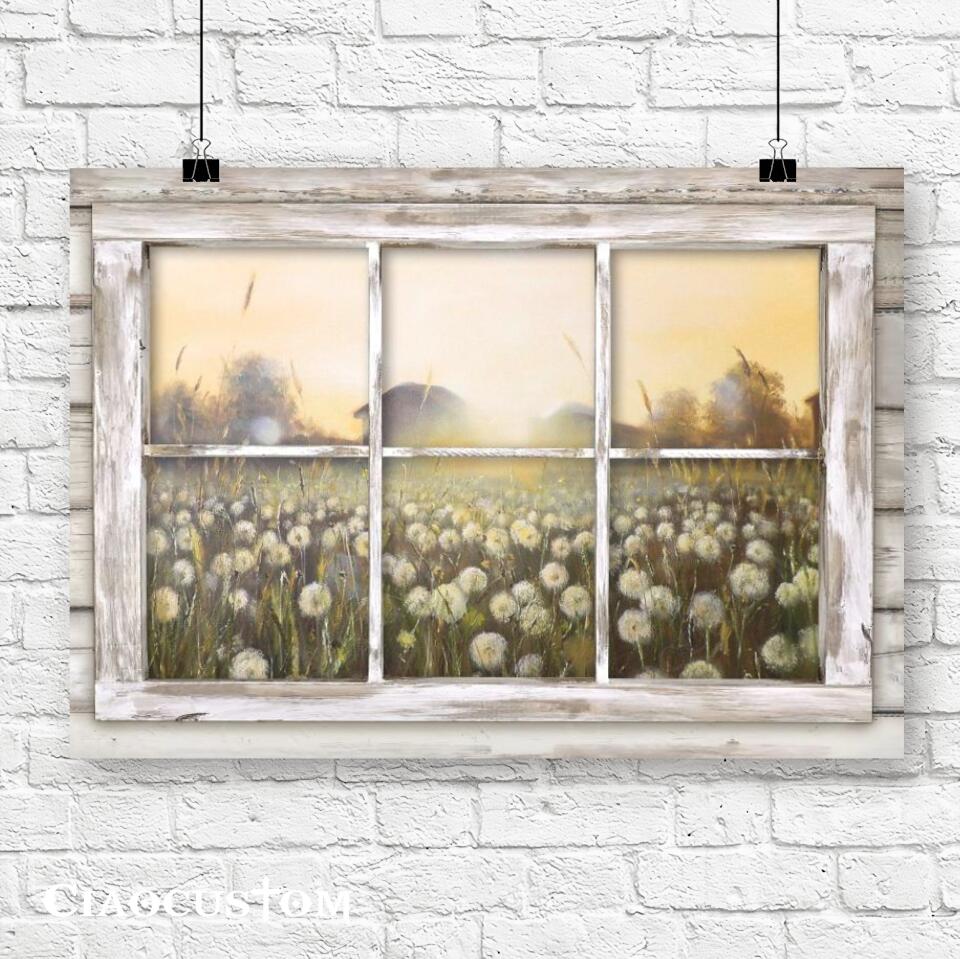 Dandelion Flowers And Windows - Jesus Poster - Jesus Canvas - Christian Canvas Wall Art - Christian Gift - Ciaocustom