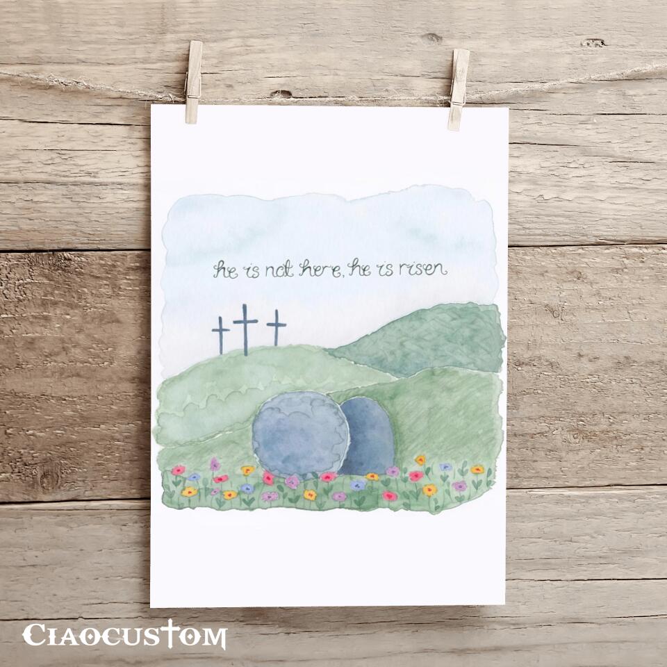 He Is Not Here He Has Risen Just As He Said - Wall Art - Bible Verse Canvas - Christian Canvas Wall Art - Ciaocustom