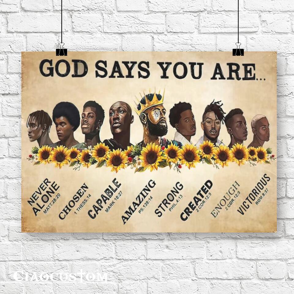 God Says You Are Never Alone - Sunflower - Canvas Wall Art - Christian Canvas Prints - Faith Canvas - Bible Verse Canvas - Ciaocustom