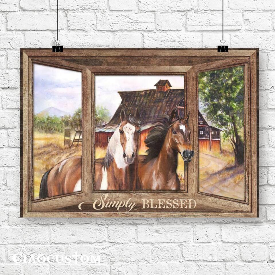 Horse - Simply Blessed - Christian Canvas Prints - Faith Canvas - Bible Verse Canvas - Ciaocustom