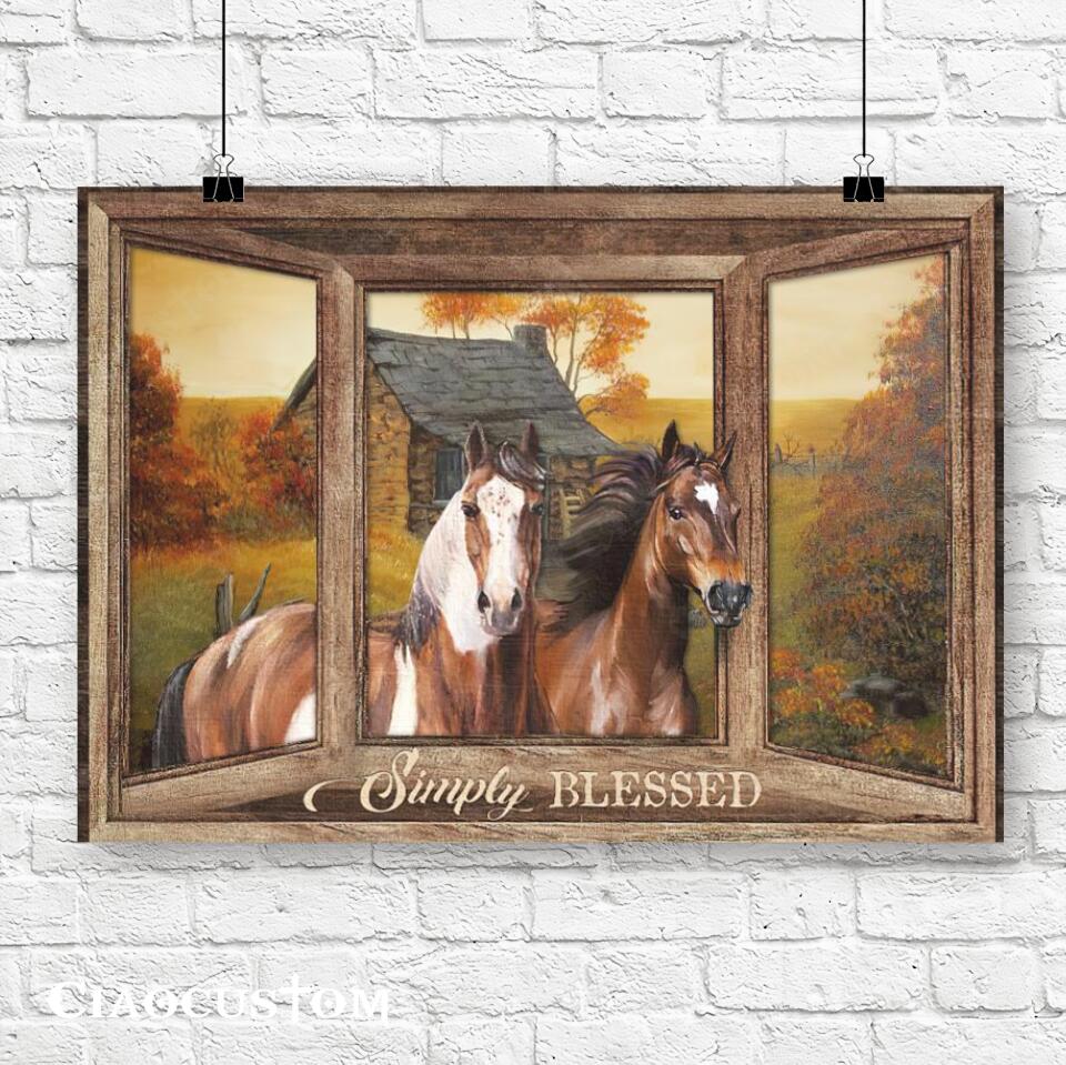 Simply Blessed - Horse - Christian Canvas Prints - Faith Canvas - Bible Verse Canvas - Ciaocustom