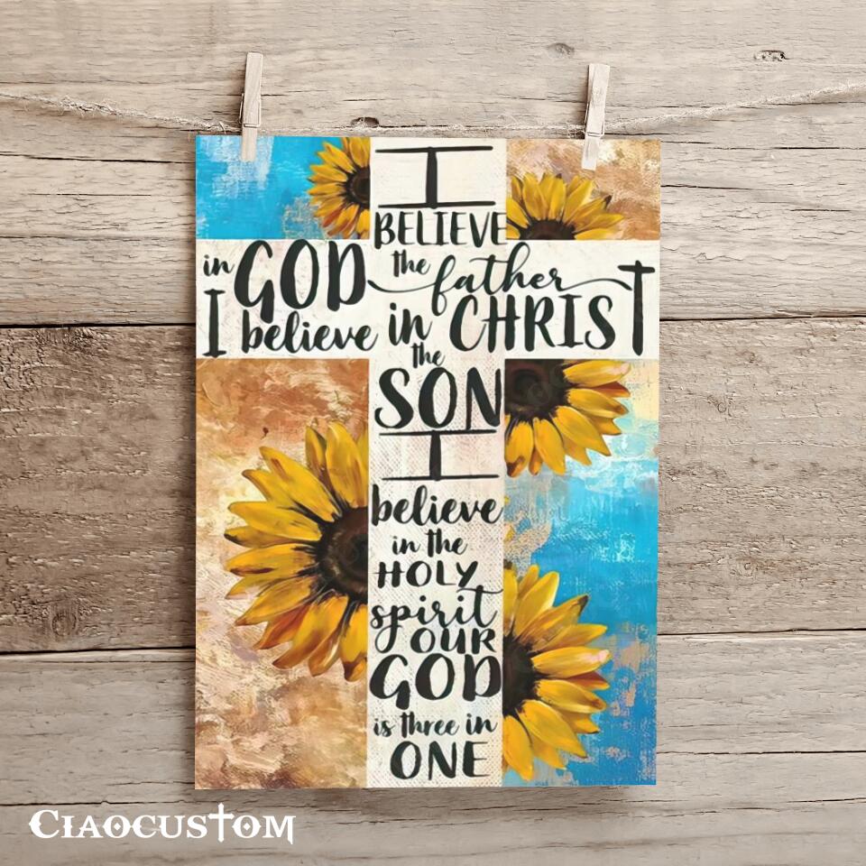 I Believe In God The Father - Cross - Jesus Canvas Wall Art - Bible Verse Canvas - Christian Canvas Wall Art - Ciaocustom