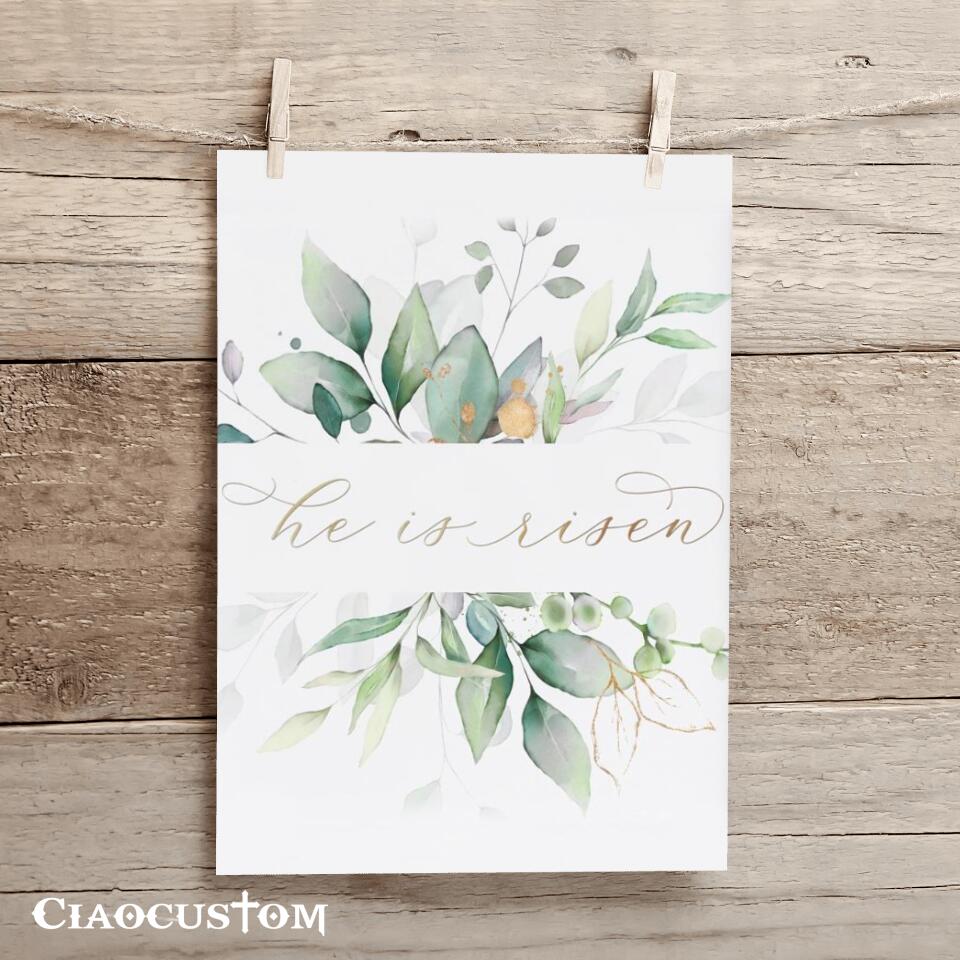 Easter Wall Art - Easter Canvas - He Is Risen - Jesus Poster - Jesus Canvas Wall Art - Christian Canvas Art - Christian Gift - Ciaocustom