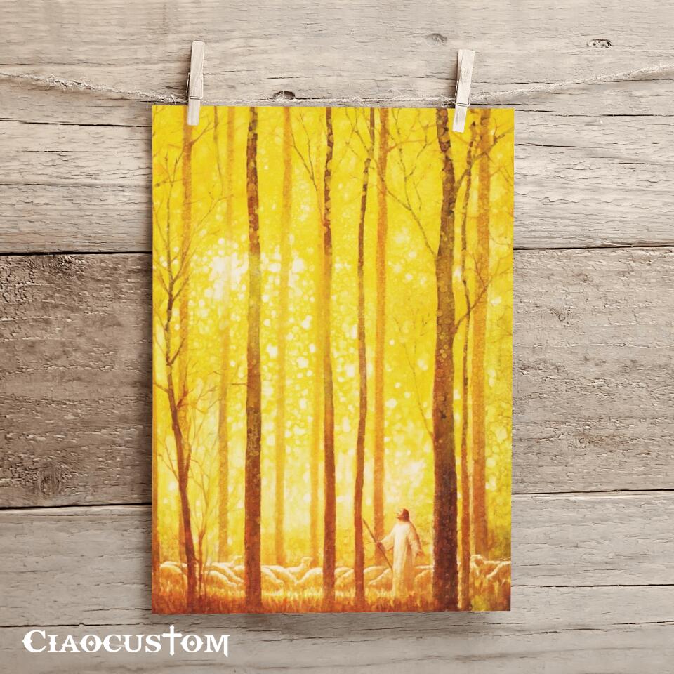 Jesus And Lamb - Jesus Poster - Jesus Canvas - Christian Canvas Wall Art - Christian Gift - Ciaocustom