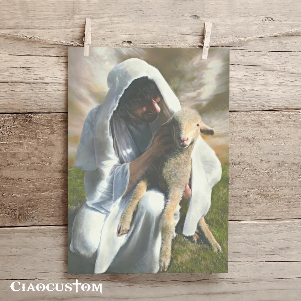 The Good Shepherd - Jesus Painting - Jesus Poster - Jesus Canvas - Christian Canvas Wall Art - Christian Gift - Ciaocustom
