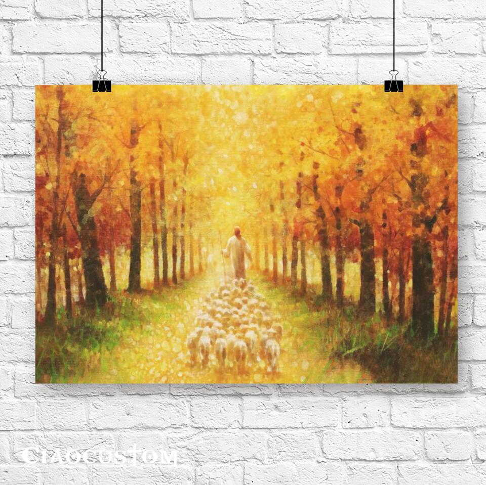 Safely Gathered In Original - Jesus Painting - Jesus Poster - Jesus Canvas - Christian Canvas Wall Art - Christian Gift - Ciaocustom