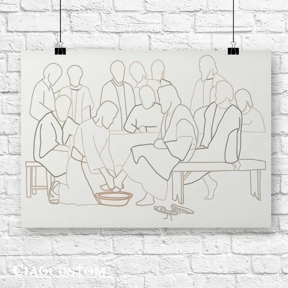 Earthy Christian Line Art Neutral Boho - Jesus Pictures - Jesus Canvas Poster - Jesus Wall Art - Christ Pictures - Gift For Christian - Ciaocustom