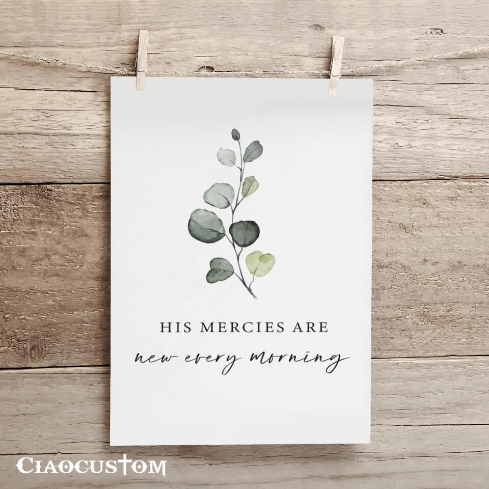 His Mercies Are New Every Morning - Canvas Wall Art - Christian Canvas Prints - Faith Canvas - Bible Verse Canvas - Ciaocustom