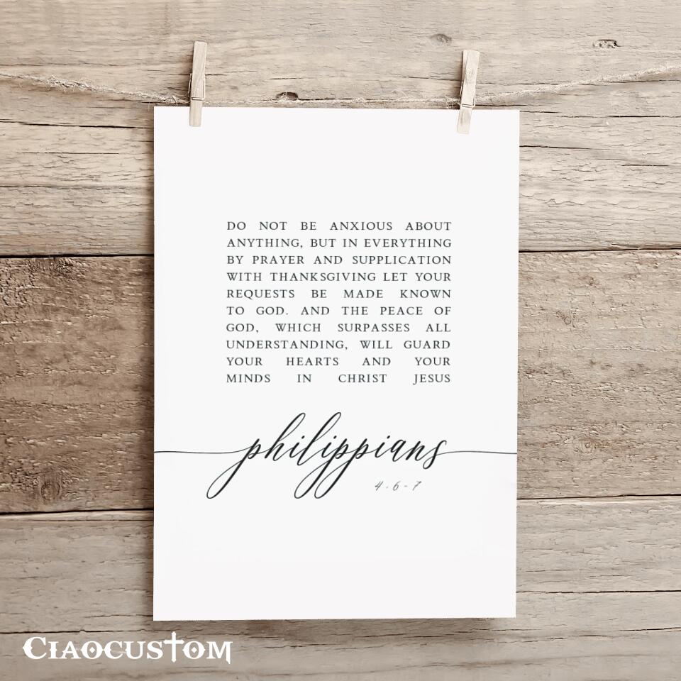 Do Not Be Anxious About Everything - Canvas Wall Art - Christian Canvas Prints - Faith Canvas - Bible Verse Canvas - Ciaocustom