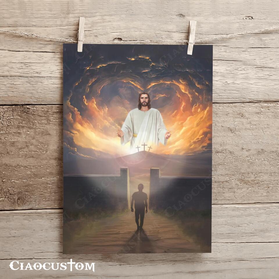 Jesus And Men Painting - Jesus Poster - Jesus Canvas - Christian Canvas Wall Art - Christian Gift - Ciaocustom