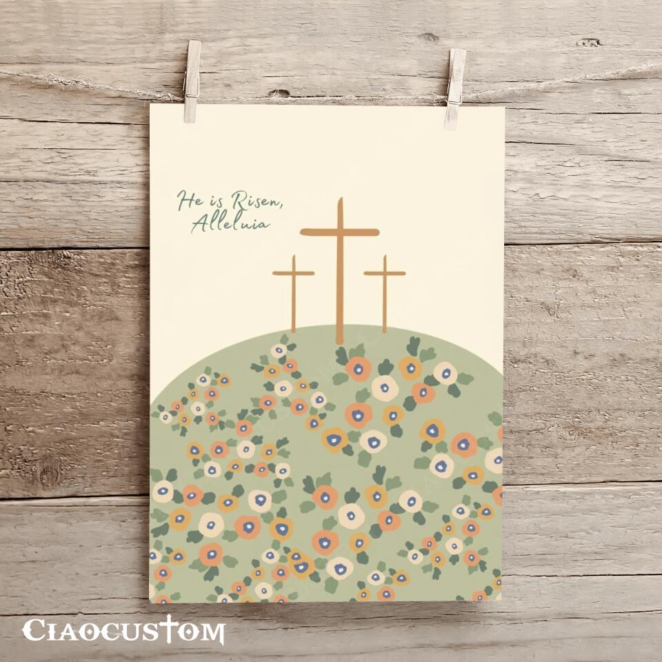 He Is Risen - Jesus Canvas Wall Art - Bible Verse Canvas Art - Christian Canvas Wall Art - Ciaocustom