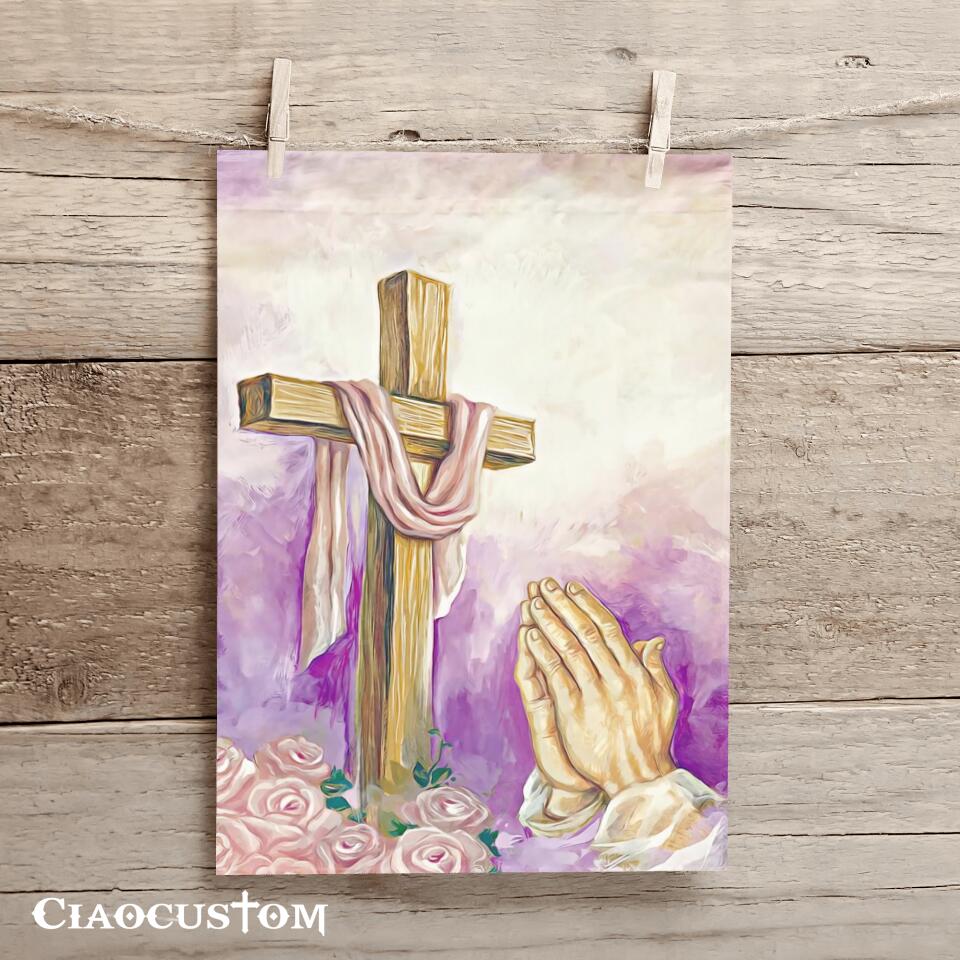 Cross Painting - Jesus Poster - Jesus Canvas - Christian Canvas Art - Christian Gift - Ciaocustom