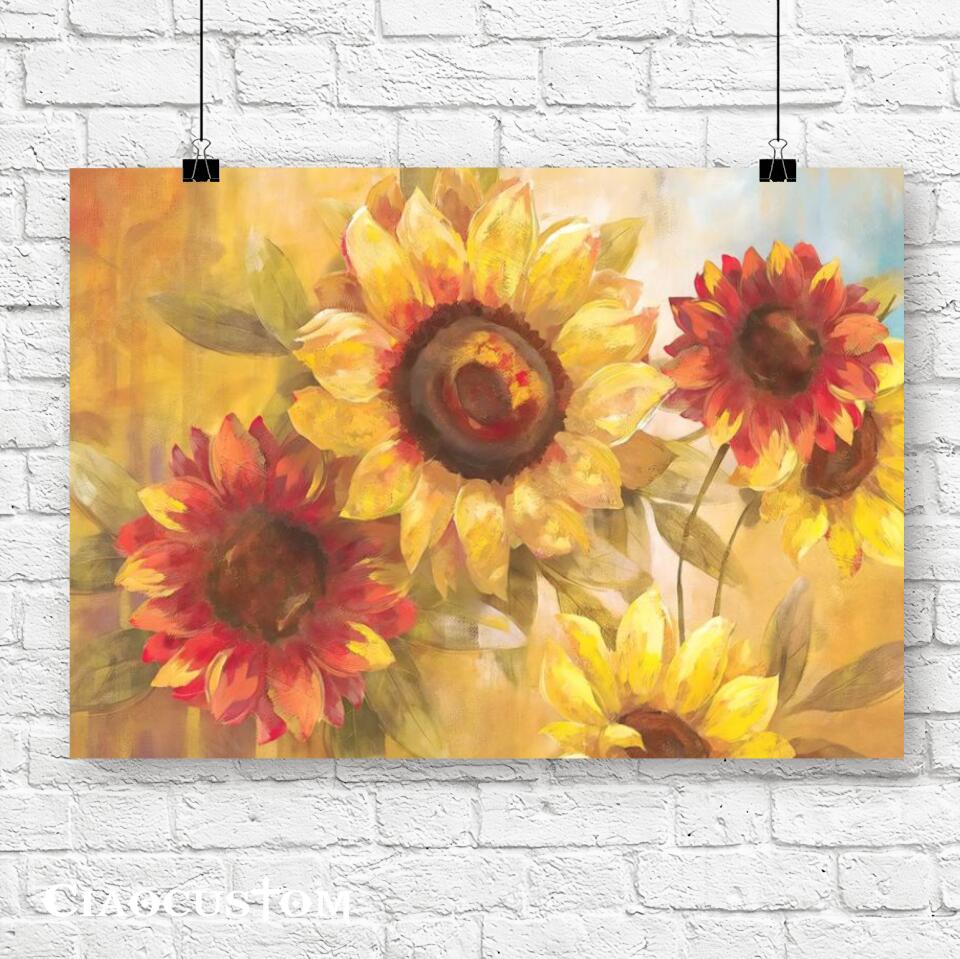 Sunflowers Painting - Jesus Poster - Jesus Canvas - Christian Canvas Wall Art - Christian Gift - Ciaocustom