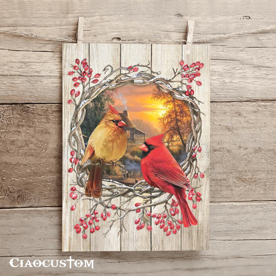 I Am Always With You (Sunset & Cardinal Couple) - Canvas Wall Art - Christian Canvas Prints - Faith Canvas - Bible Verse Canvas - Ciaocustom