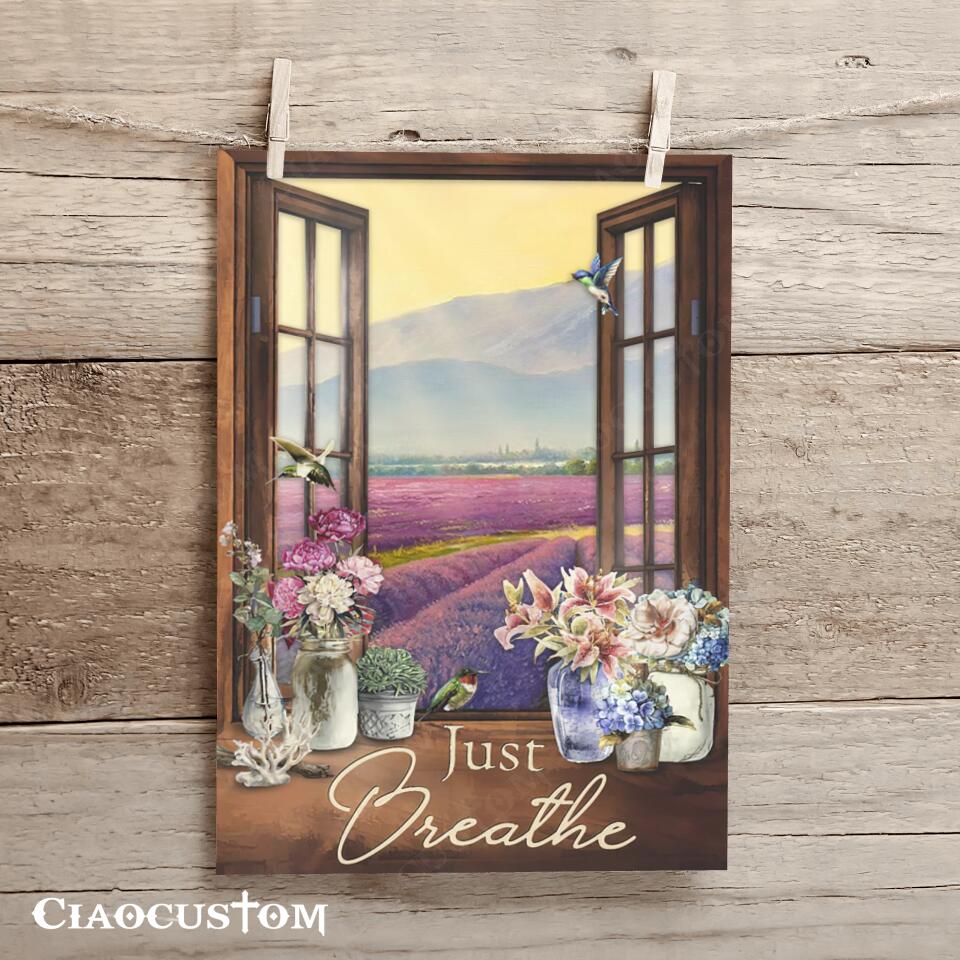 Just Breathe (Lavender) - Canvas Wall Art - Christian Canvas Prints - Faith Canvas - Bible Verse Canvas - Ciaocustom