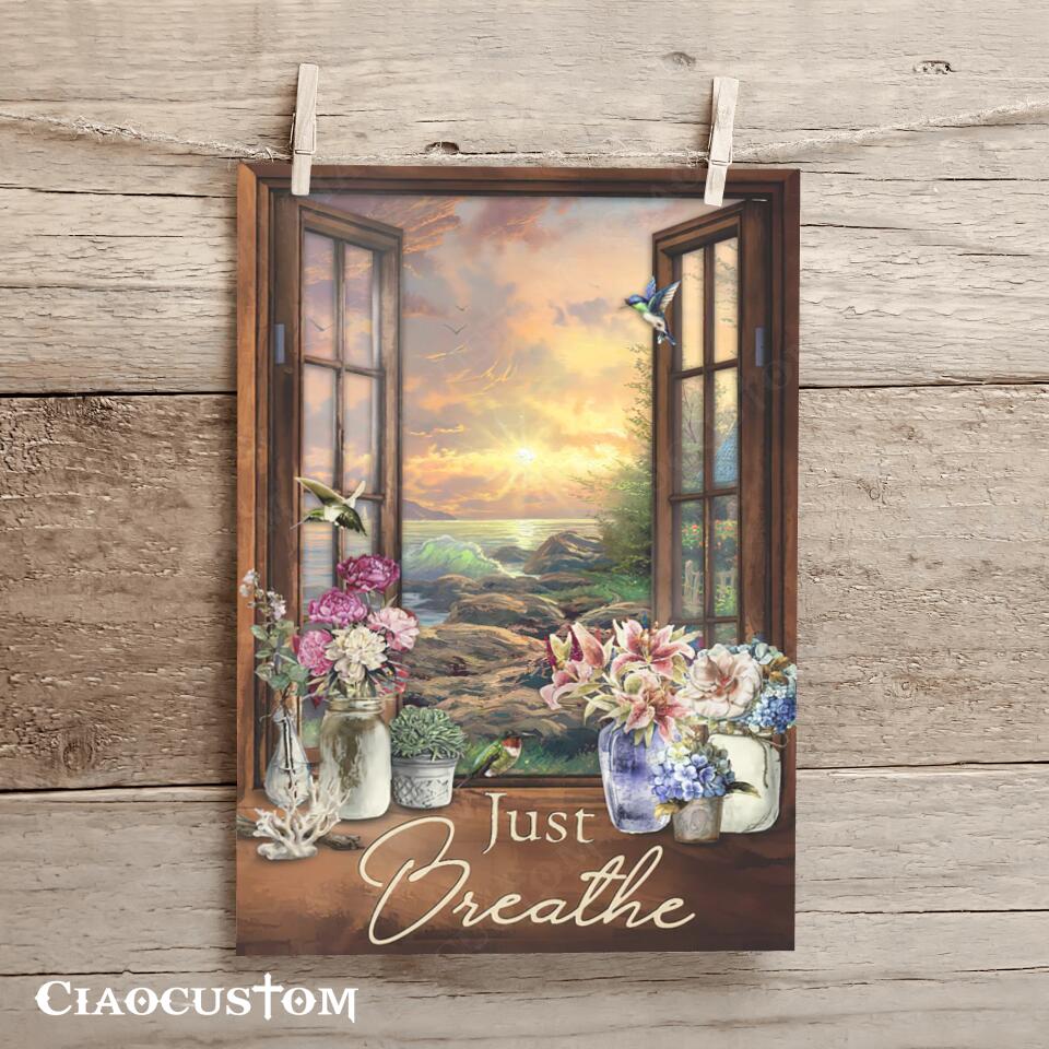 Just Breathe (Aurora) - Canvas Wall Art - Christian Canvas Prints - Faith Canvas - Bible Verse Canvas - Ciaocustom