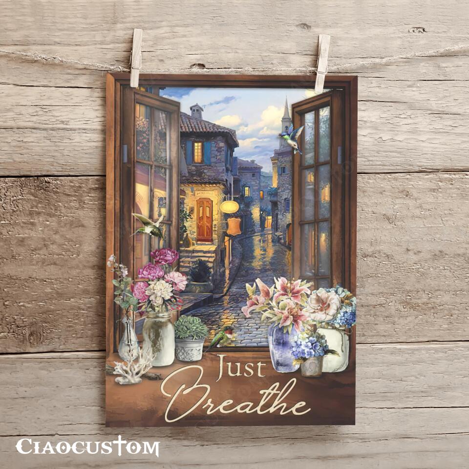 Just Breathe (Alley) - Canvas Wall Art - Christian Canvas Prints - Faith Canvas - Bible Verse Canvas - Ciaocustom