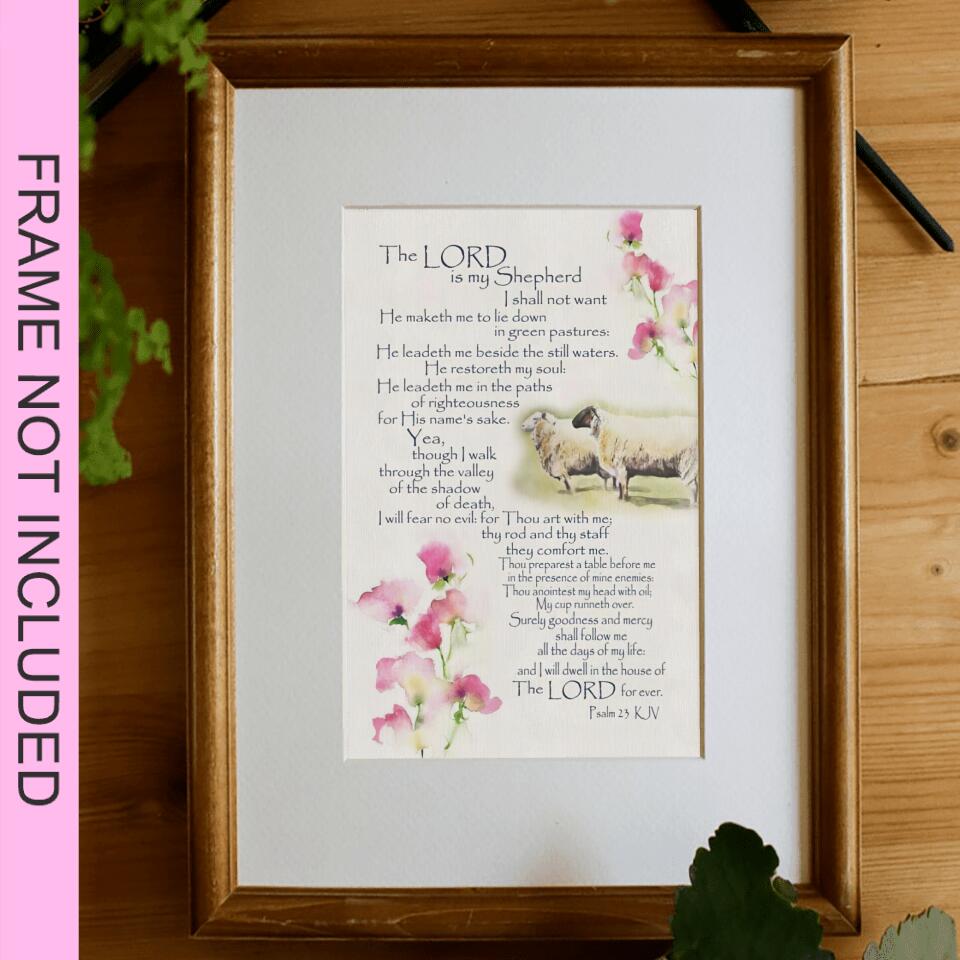 The Lord Is My Shepherd Fine Art Print - Christian Wall Art Prints - Bible Verse Wall Art - Best Prints For Home - Gift For Christian - Ciaocustom