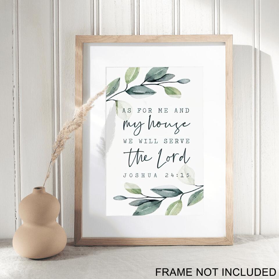 Scritta 3D In Legno "As For Me And My House We Will Serve The Lord" - Ritaglio Laser 19x55 Cm