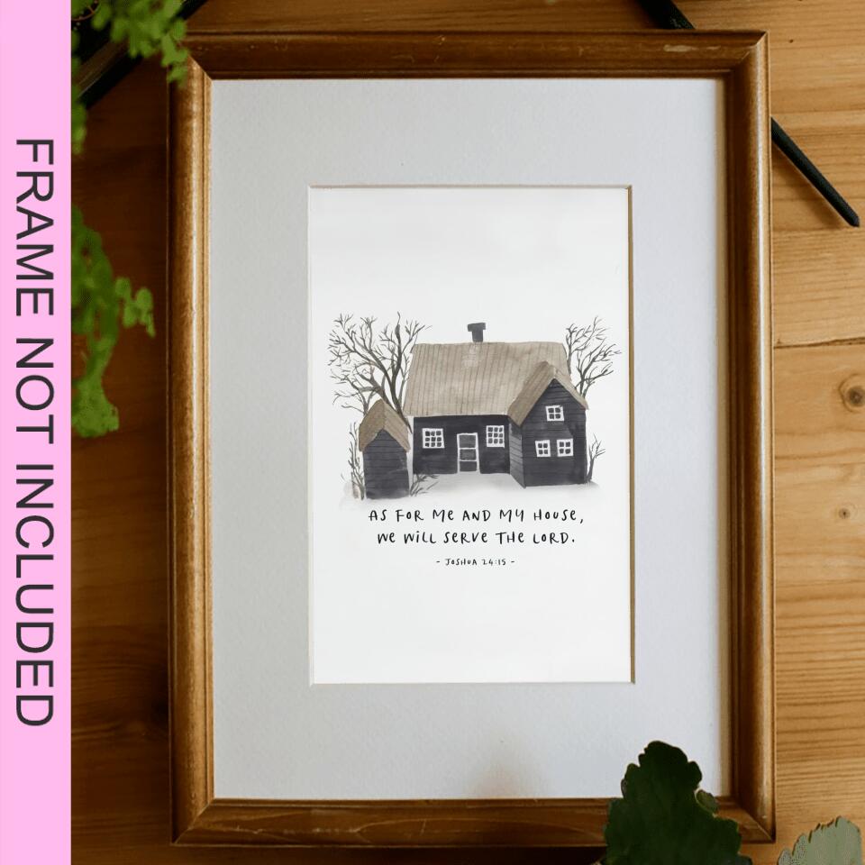 We Will Serve The Lord Fine Art Print - Christian Wall Art Prints - Bible Verse Wall Art - Best Prints For Home - Gift For Christian - Ciaocustom